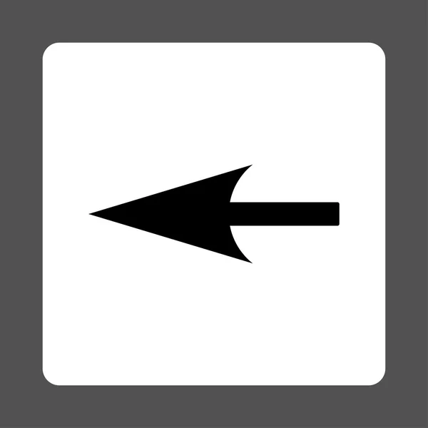 Резкая левая стрелка плоской черно-белой кнопки — стоковое фото