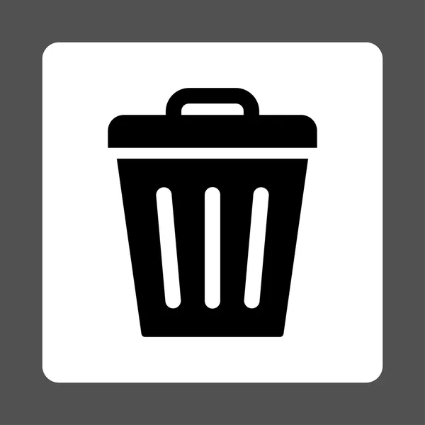 Lixo pode plana cores preto e branco botão arredondado — Fotografia de Stock