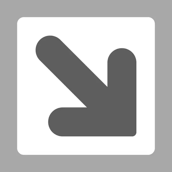 右矢印ダウン フラット暗い灰色と白の色の丸いボタン — ストック写真