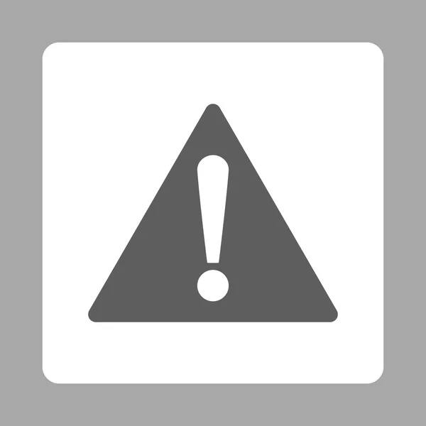 Warning flat dark gray and white colors rounded button — Stock Photo, Image