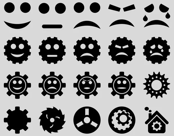 Ferramentas e ícones de engrenagens de sorriso — Fotografia de Stock