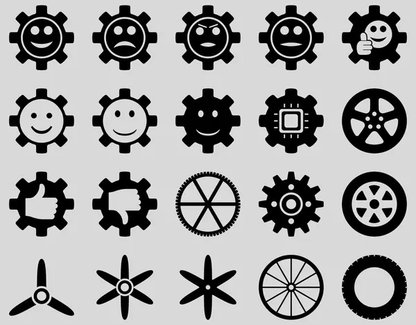 Ferramentas e ícones de engrenagens de sorriso — Fotografia de Stock
