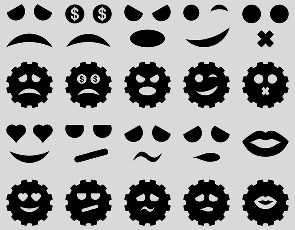 Tool, gear, smile, emotion icons — Stock Photo, Image