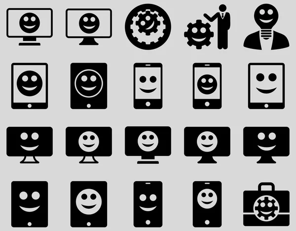 Tools, options, smiles, displays, devices icons — Stock Photo, Image