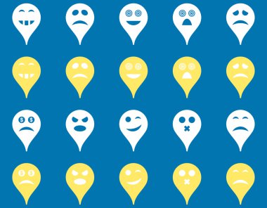 Duygu harita işaretleyici simgeler.