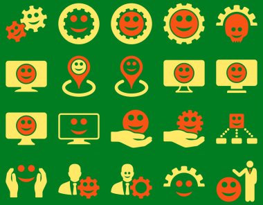 Araçlar, Dişliler, gülümsüyor, işaretçileri simgeleri göster.