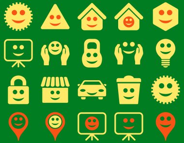 Araçlar, seçenekler, gülümsüyor, nesneleri simgeler