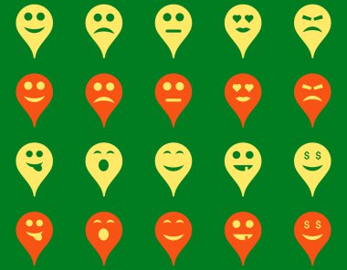 Duygu harita işaretleyici simgeler