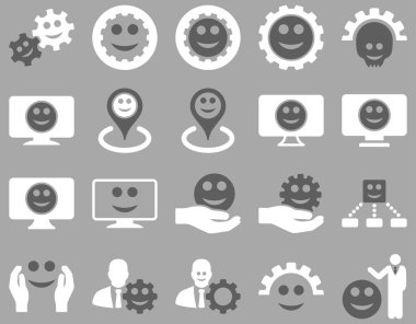 Araçlar, Dişliler, gülümsüyor, işaretçileri simgeleri göster.