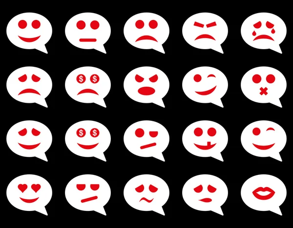 Chat émotion sourire icônes — Image vectorielle