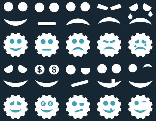 Verktyg, redskap, leenden, emoticons ikoner — Stock vektor