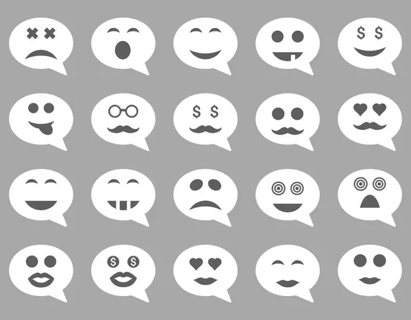 Chat emotie glimlach pictogrammen — Stockvector