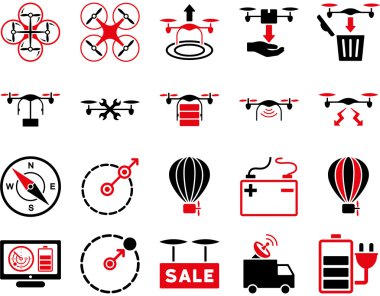 Hava uçak ve quadcopter aracı simgeler