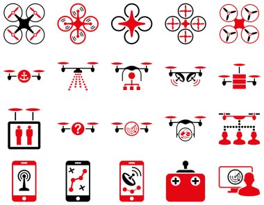 Hava uçak ve quadcopter aracı simgeler