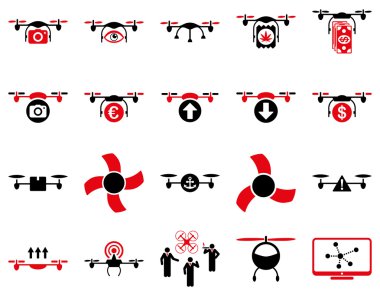 Hava uçak ve quadcopter aracı simgeler