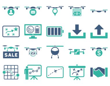 Hava uçak ve quadcopter aracı simgeler