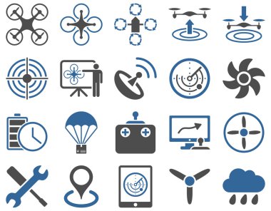 Hava uçak ve quadcopter aracı simgeler