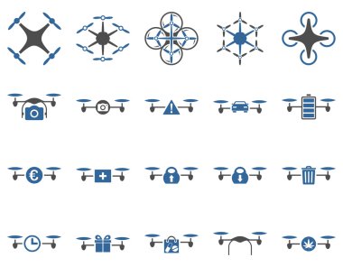 Hava uçak ve quadcopter aracı simgeler