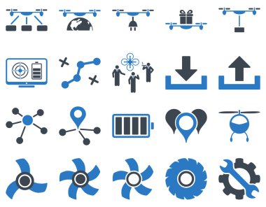 Hava uçak ve quadcopter aracı simgeler