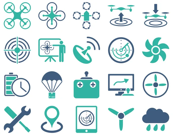 Air drone and quadcopter tool icons — Stock Photo, Image