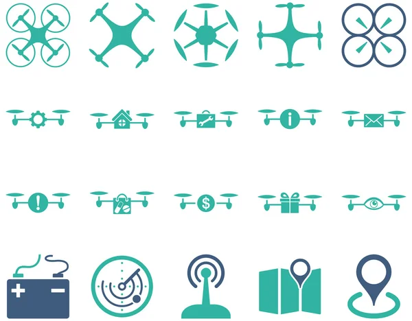 Air drone and quadcopter tool icons — Stock Photo, Image