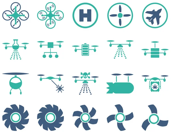 Drone i Quadkoptera ikony narzędzia pneumatyczne — Zdjęcie stockowe