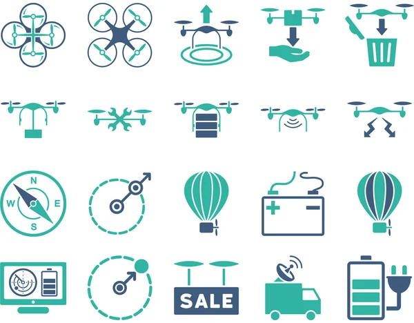 Air drone and quadcopter tool icons — Stock Photo, Image