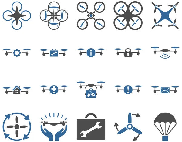 空气无人机和 quadcopter 工具图标 — 图库照片