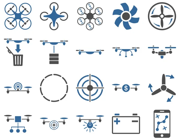 Ikony nástroj vzduch hukot a quadcopter — Stock fotografie