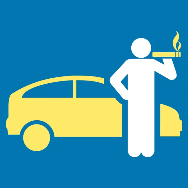 Smoking taxi driver icon — Stock Photo, Image