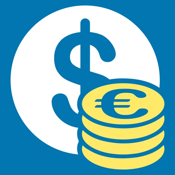 Dollar-Euro-Münzen — Stockfoto