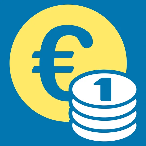 One euro coin stack icon — Stock Photo, Image