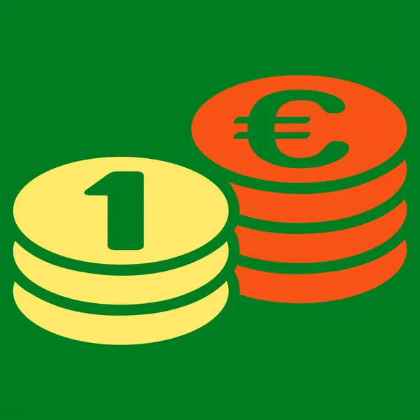 コイン 1 つのユーロ アイコン — ストック写真