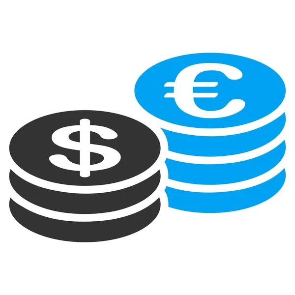 Monete dollaro euro icona — Foto Stock