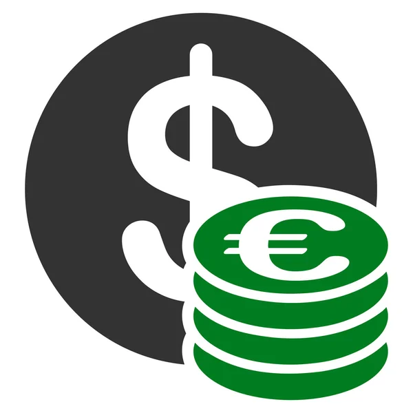 Dollaro icona delle monete in euro — Foto Stock