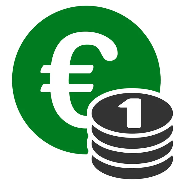 One euro coin stack icon — Stock Photo, Image