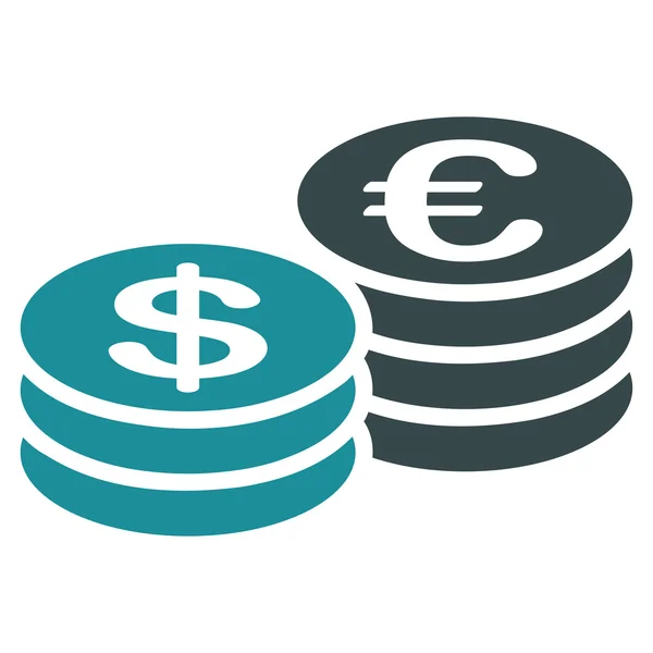 Munten dollar euro pictogram — Stockfoto