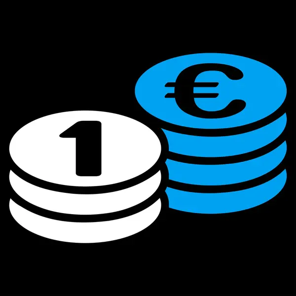 Munten één euro pictogram — Stockfoto
