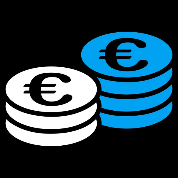 Euro mince hromádky ikona — Stock fotografie