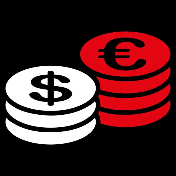 Mynt dollar euro ikonen — Stockfoto