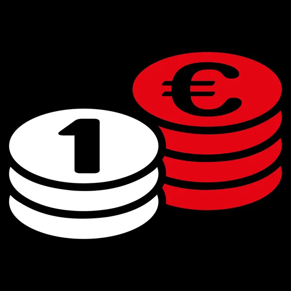 Munten één euro pictogram — Stockfoto