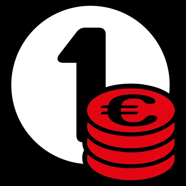 Eurons mynt kolumnen ikonen — Stockfoto