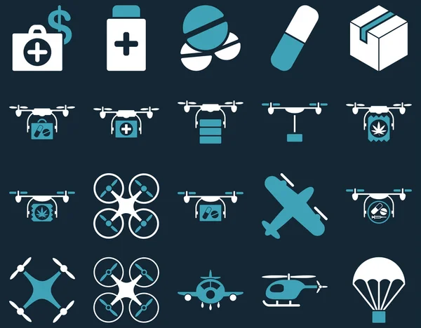 Medical bicolor icons — Stock Photo, Image