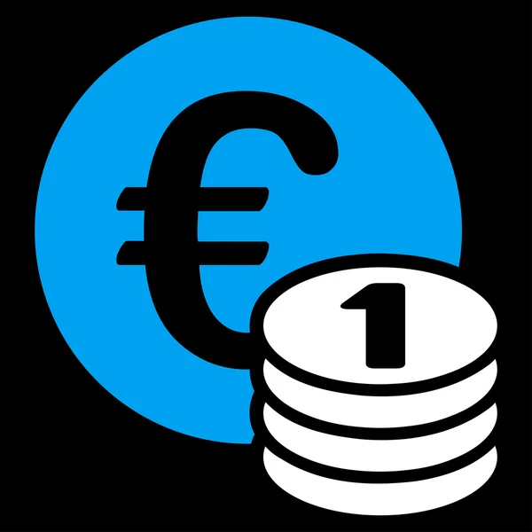 Één euro munt stapel pictogram — Stockvector