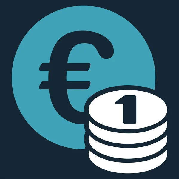 Um ícone de pilha de moedas de euro —  Vetores de Stock