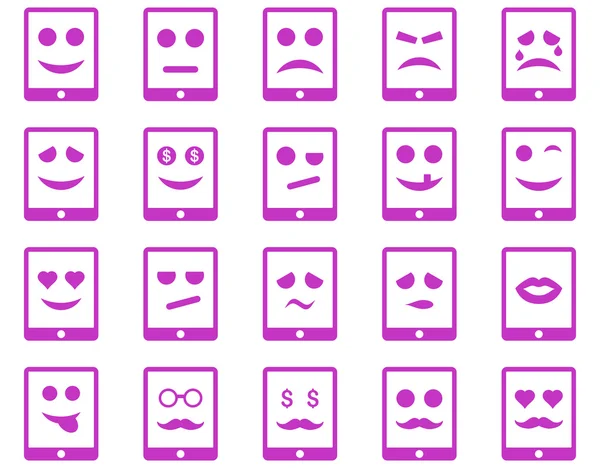 Emotie mobiele tablet pictogrammen — Stockfoto