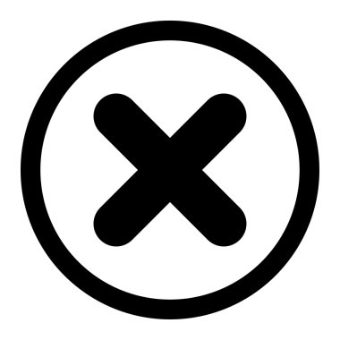 Düz siyah renkli yuvarlak raster simge iptal