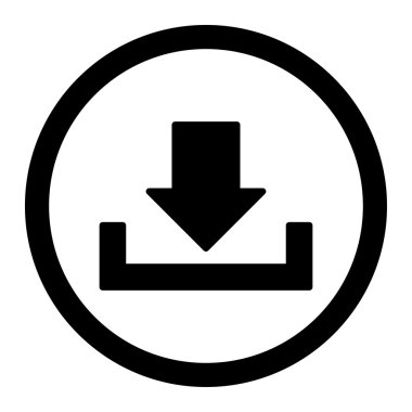 Düz siyah renkli yuvarlak raster simge indir