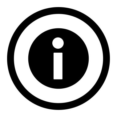 Bilgi düz siyah yuvarlak renkli raster simgesi