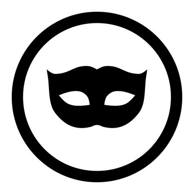 Gizlilik maskesi düz siyah renk yuvarlak raster simgesi